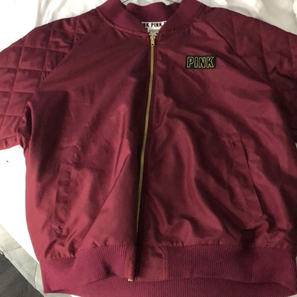 PINK (brand) maroon bomber jacket